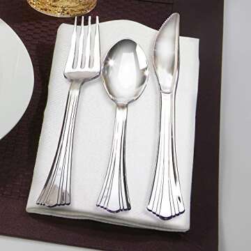 Reflections Plastic Silverware, 160 Pieces
