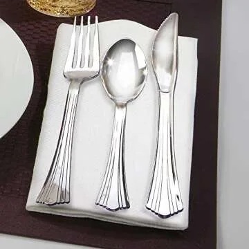 Reflections Plastic Silverware Set - 160 Pieces of Elegance
