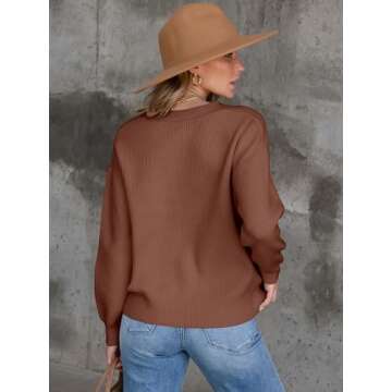 ANRABESS Oversized Button Knit Cardigan for Women