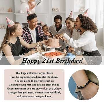 Happy 21st Birthday Gifts For Him Adjustable Triple Protection Bracelet