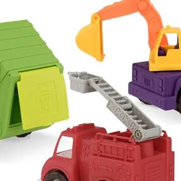 Battat Eco-Friendly 3-Piece Toy Truck Set for Toddlers