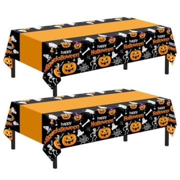 2 Pack Halloween Tablecloths - Spooky Decor for Parties