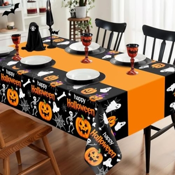 Halloween Tablecloths for Spooky Party Decor - 2 Pack