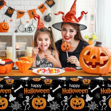 Halloween Tablecloths for Spooky Party Decor - 2 Pack