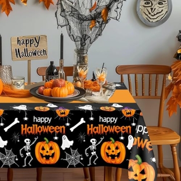 Halloween Tablecloths for Spooky Party Decor - 2 Pack