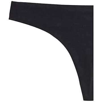 Amazon Essentials Seamless Underwear for Women Thong, Bonded Stretch, 4-Pack, Black, X-Small