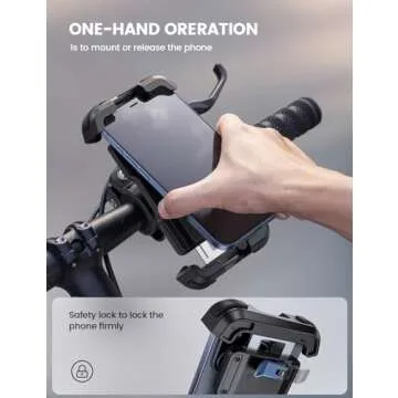 Lamicall Bike Phone Mount Holder - Secure Motorcycle Phone Holder for All Smartphones