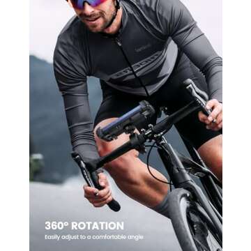 Lamicall Bike Phone Mount Holder - Motorcycle Phone Mount, Adjustable Cell Phone Holder, Bicycle Scooter Handlebar Cradle Clip for iPhone 16 Pro Max/Plus, iPhone 15 Plus, iPhone 14 and 4.7-6.8" Phone