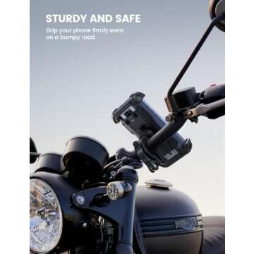 Lamicall Bike Phone Mount Holder - Motorcycle Phone Mount, Adjustable Cell Phone Holder, Bicycle Scooter Handlebar Cradle Clip for iPhone 16 Pro Max/Plus, iPhone 15 Plus, iPhone 14 and 4.7-6.8" Phone