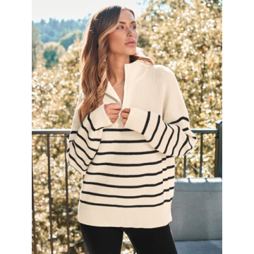 Trendy LILLUSORY Quarter Zip Oversized Sweater