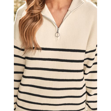 Trendy LILLUSORY Quarter Zip Oversized Sweater