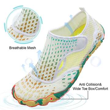 Womens and Mens Water Shoes Thicken Soles Cozy Breathable Barefoot Athletic Aqua Shoes for Beach Swi...