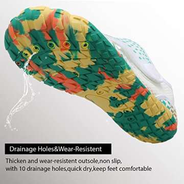 Womens and Mens Water Shoes Thicken Soles Cozy Breathable Barefoot Athletic Aqua Shoes for Beach Swim Pool Diving Hiking Water Sports 8.5 Women/7.5 Men