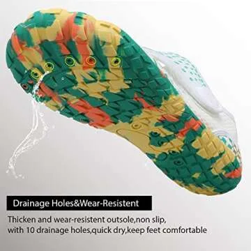 Womens and Mens Water Shoes Thicken Soles Cozy Breathable Barefoot Athletic Aqua Shoes for Beach Swim Pool Diving Hiking Water Sports 8.5 Women/7.5 Men