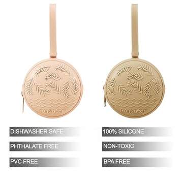 PandaEar Silicone Pacifier Holder Case for Diaper Bag, 2 Pack Baby Pacifier Case Binky Holder, Porta...