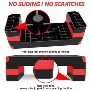 GYMMAGE Aerobic Exercise Stepper - Adjustable Height Workout Platform, 26.5" Step Deck with 4", 6", 8" Risers, Women's Home Gym Cardio Fitness