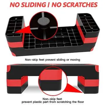 GYMMAGE Aerobic Exercise Stepper - Adjustable Height Workout Platform, 26.5" Step Deck with 4", 6", 8" Risers, Women's Home Gym Cardio Fitness