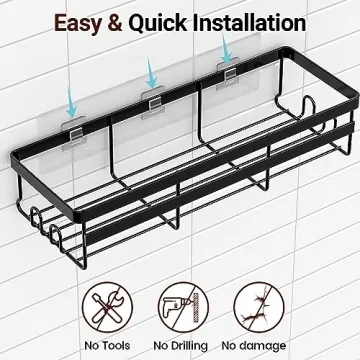 WOWBOX No Drill Rust-Proof Shower Caddies 2 Pack