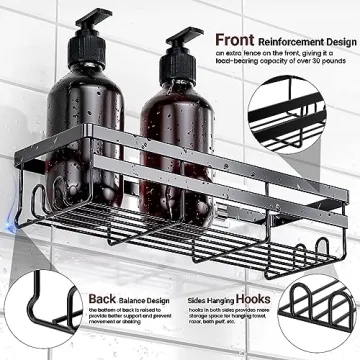WOWBOX No Drill Rust-Proof Shower Caddies 2 Pack