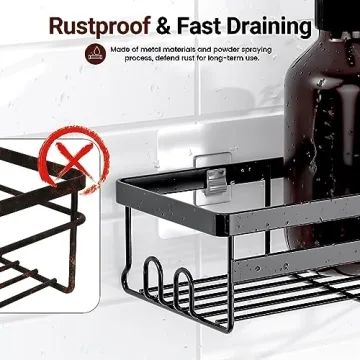 WOWBOX No Drill Rust-Proof Shower Caddies 2 Pack