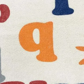 ABREEZE Play Mat, Faux Wool Kids Play Area Rugs 4' x 5.3' Non-Slip Childrens Carpet ABC Number Educational Learning & Game Decor Living Room Bedroom Playroom Nursery Best Shower Gift