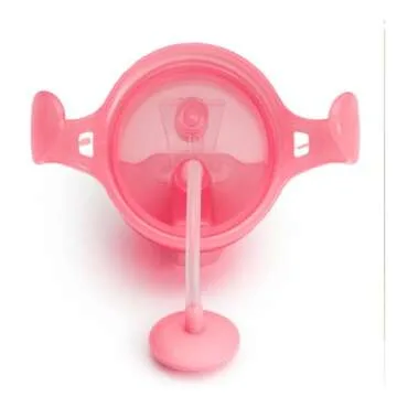 Munchkin Click Lock 7 Ounce Weighted Flexi-Straw Cup, 2 Pack, Green/Pink