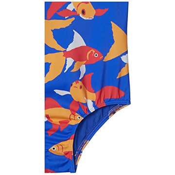 Spotted Zebra Toddler Girls' One-Piece Swimsuit, Goldfish, 3T