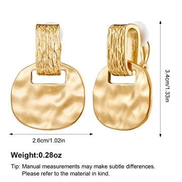 Stylish Gold Plated Clip On Drop Earrings for Women