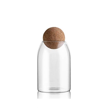 Stylish MOLFUJ 750ML Glass Storage Containers with Cork Lid