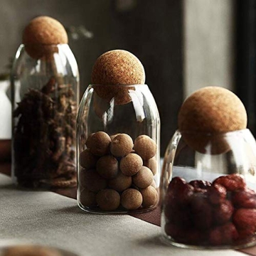 MOLFUJ Stylish 750ML Glass Storage Canister with Cork Lid