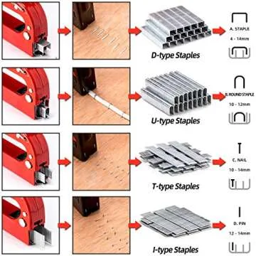 Upholstery Heavy Duty, 4 in 1 Stapler Gun with 6000 Staples, Remover, Manual Brad Nailer Power Adjustment Stapler Gun for Wood, Upholstery, Carpentry, Decoration DIY Staple Gun