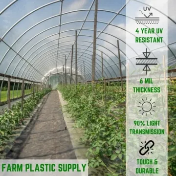 Durable 6 Mil Greenhouse Plastic Sheeting - 12' x 25'