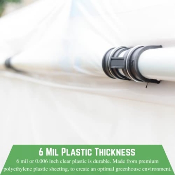 Durable 6 Mil Greenhouse Plastic Sheeting - 12' x 25'