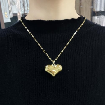 Z ZACHÉ 18K Gold Plated Chunky Heart Necklace for Women