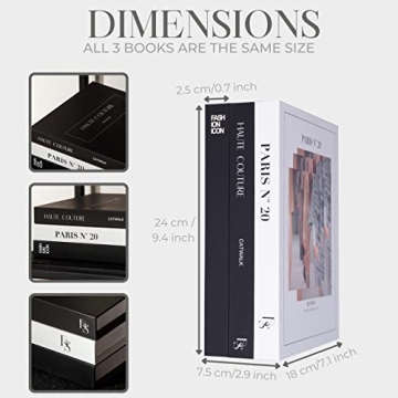 Elegant Decorative Books Set of 3 for Home Decor