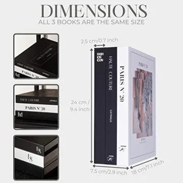 Elegant Decorative Books Set of 3 for Home Decor