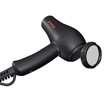 Travel Mini Hair Dryer Ceramic Ionic 1000 Watts Blow Dryer for RV Lightweight 2 Speed Settings with a Concentrator, Black