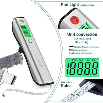 Digital Luggage Scale with Backlit LCD Display for Travel