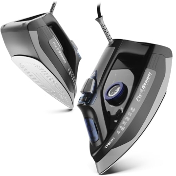PurSteam 1700W Steam Iron with Self-Cleaning Soleplate