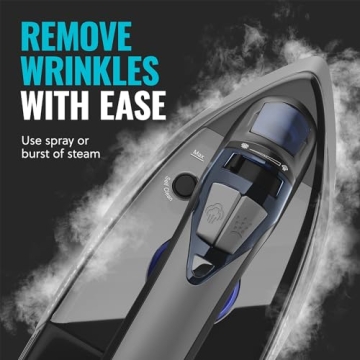 PurSteam 1700W Steam Iron with Self-Cleaning Soleplate