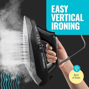 PurSteam 1700W Steam Iron with Self-Cleaning Soleplate