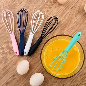 Colorful Mini Silicone Whisks Set for All Cooking Needs