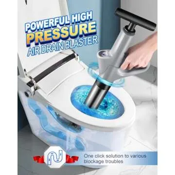 High-Pressure Stainless Steel Toilet Plunger with Barometer