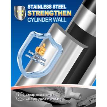 Stainless Steel Toilet Plunger, Air Drain Blaster, Drain Clog Remover Tool, High Pressure Drain Blaster Gun with Visual Barometer, Toilet Plungers for Sink, Toilets, Bathroom, Kitchen, Clogged Pipe