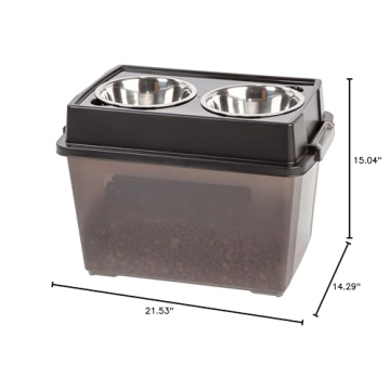 Elevated Dog Bowls with Storage for Large Dogs by IRIS