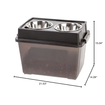 Elevated Dog Bowls with Storage for Large Dogs by IRIS