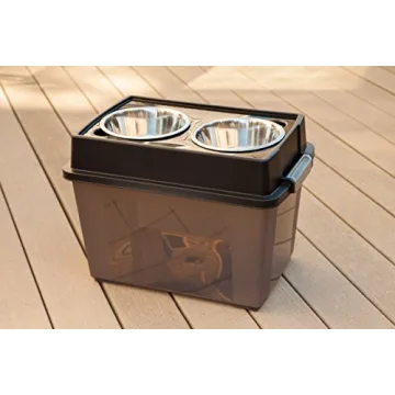 Elevated Dog Bowls with Storage for Large Dogs by IRIS