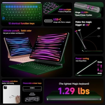 HOU Keyboard Case for iPad Air 11" 2024 and iPad Pro