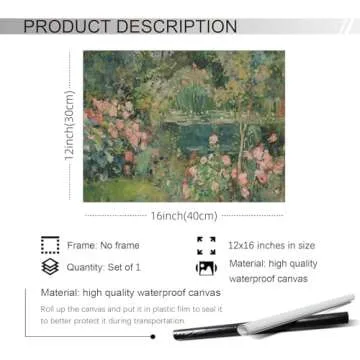 Sage Green Scenery Garden Wall Art - Botanical Wildflower Poster, 12x16 inch Unframed