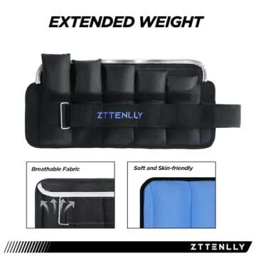 ZTTENLLY Ankle Weights Pair 10LBS with Carry Bag